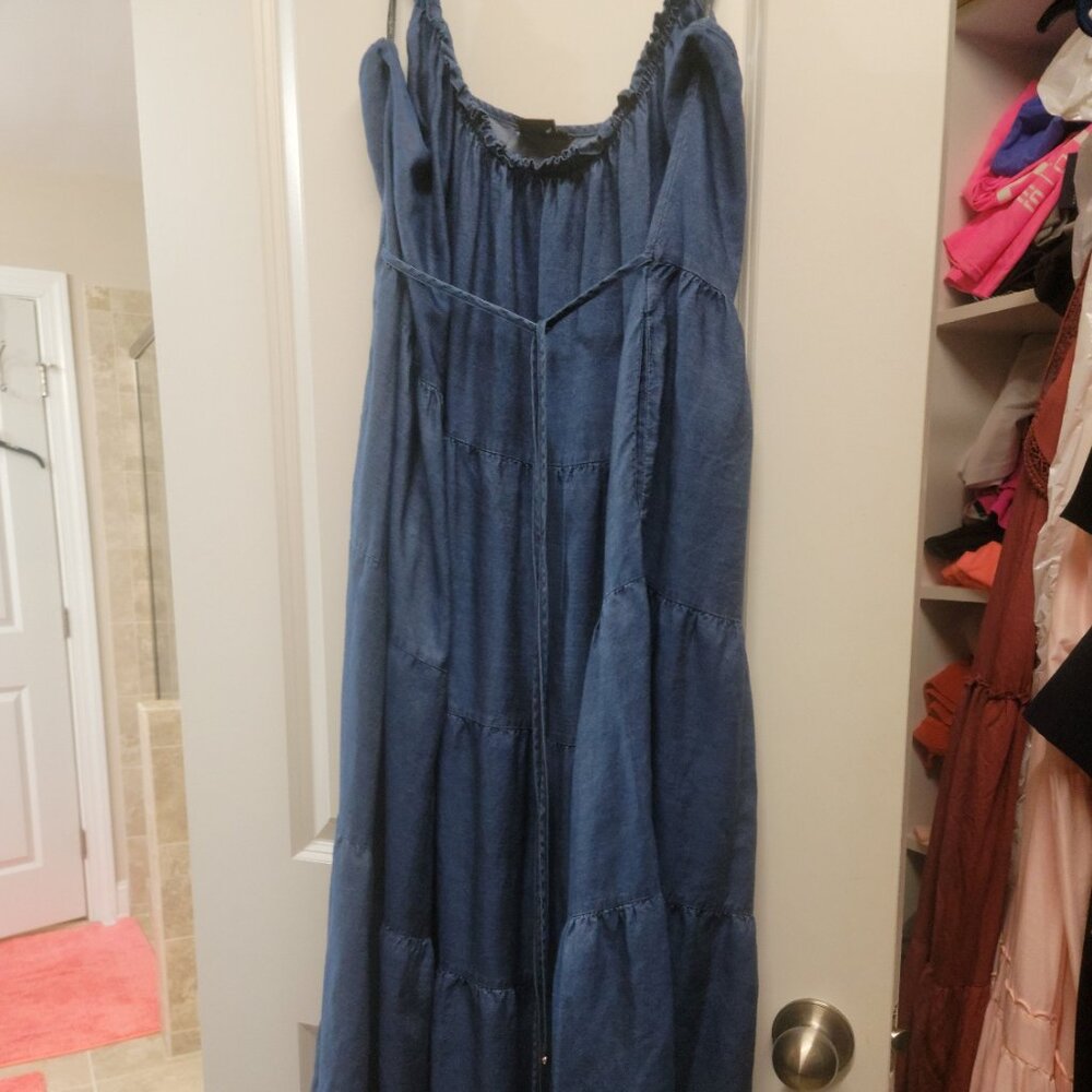 Island Tier Maxi dress- Dark Wash
